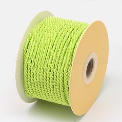 Нейлоновые нити, Миланские шнуры / витые шнуры, зеленый желтый, 3 мм, около 21.87 ярда (20 м) / рулон