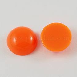 Dome Resin Cabochons, Half Round, Dark Orange, 12x5mm