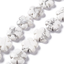 Natürliche Howlith Perlen Stränge, 5-Blütenblatt Blüte, 20x6.5 mm, Bohrung: 1.2 mm, ca. 20 Stk. / Strang, 16.34'' (41.5 cm)