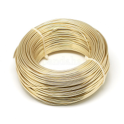 Alambre de aluminio redondo, alambre artesanal de metal flexible, alambre artesanal flexible, para hacer joyas de abalorios, dorado champagne, 17 calibre, 1.2mm, 140 m / 500 g (459.3 pies / 500 g)