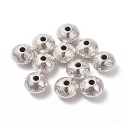 Ccb Kunststoff-Perlen, Rondell, Antik Silber Farbe, 15.5x10.5~11 mm, Bohrung: 3.5 mm
