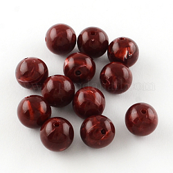 Круглый имитация драгоценных камней акриловые бусины, темно-красный, 20 мм, отверстие : 3 мм, Около 110 шт / 500 г