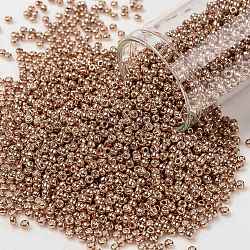 Toho perles de rocaille rondes, Perles de rocaille japonais, (551) pêche galvanisée, 11/0, 2.2mm, Trou: 0.8mm, environ 1110 pcs/10 g