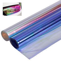 Benecreat 2 шт. 2 цвета переливающийся пластиковый стикер на фару автомобиля, разноцветные, 120x30x0.01 см, 1 шт / цвет