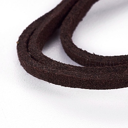 Плоский шнур искусственной замши, искусственная замшевая кружева, кокосового коричневый, 2.5x1.5 мм, около 5.46 ярда (5 м) на прядь