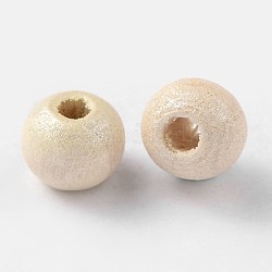 Natural Wood Beads, Spary Painted Wooden Spacer Beads for Jewelry Making, Lead Free, Lemon Chiffon, 5~6x4~5mm, Hole: 2~3mm, about 4050pcs/270g