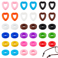 Nbeads 17 пара 17 стильных силиконовых очка с ручкой для ушей, сердце и круглые, разноцветные, 1pair / цвет
