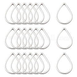 Brass Linking Rings, Teardrop, Silver Color Plated, about 7mm wide, 11mm long, 1mm thick