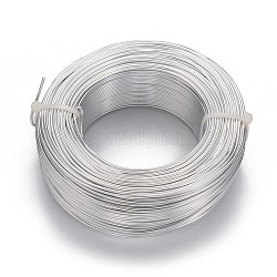 Fil d'aluminium rond, fil d'artisanat flexible, pour la fabrication artisanale de poupée de bijoux de perles, couleur d'argent, 15 jauge, 1.5mm, 100m/500g (328 pieds/500g)
