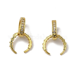 Rack Plating Brass Micro Pave Cubic Zirconia Pinch Bails, Ice Pick Pinch Bails for Pendant Making, Long-Lasting Plated, Cadmium Free & Lead Free, Real 18K Gold Plated, 15x10x2mm, Hole: 5x4mm, Pin: 0.8mm