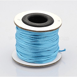Макраме Rattail китайские шнуры узел приготовления круглый нейлон плетеный строк темы, атласный шнур, глубокое синее небо, 1 мм, около 32.8 ярда (30 м) / рулон