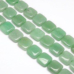 Quadrati naturale perline avventurina verde fili, perline a fetta piatta, 20x20x6mm, Foro: 1 mm, circa 20pcs/filo, 15.74 pollice