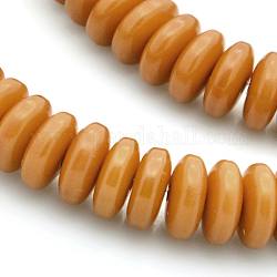 Perles de résine heishi brins, disque / plat rond, chocolat, 10x3~4mm, Trou: 1mm, Environ 90 pcs/chapelet, 11.8 pouce