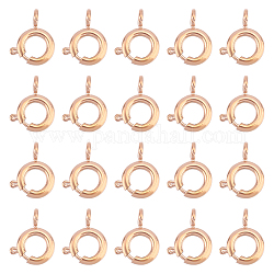 Placcatura ionica unicraftale (ip) 20 pz 304 fermagli per anelli a molla con superficie liscia in acciaio inossidabile, oro roso, 6x1.5mm, Foro: 1.8 mm