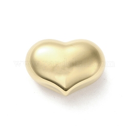 304 perline in acciaio inossidabile, cuore, vero placcato oro 14k, 22x30x15mm, Foro: 2.5 mm