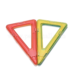 Bloques de construcción magnéticos plásticos de diy, Playboards de la construcción de los bloques de construcción 3d, para niños juguetes de construcción accesorios de regalo, triángulo, color único aleatorio o color mezclado aleatorio, 115x61x5mm