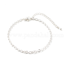304 Stainless Steel Cable Chains Bracelets, Silver, 7-1/4 inch(18.5cm)