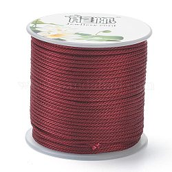 Полиэстер плетеные шнуры, для изготовления ювелирных изделий из бисера, темно-красный, 1.5 мм, около 21.87 ярда (20 м) / рулон