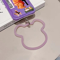 Lanière de téléphone en boucle d'ours en silicone, lanière de poignet avec porte-clés en plastique et alliage, support violet, 10x10.5 cm