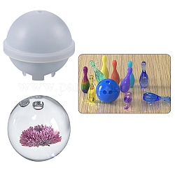 Moules en silicone pour bowling, moules à pendentif en résine, pour la résine UV, fabrication de bijoux en résine époxy, blanc, 86~92.5x42.5~51.5mm, diamètre intérieur: 82.5~84 mm