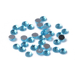 Cabuchones de diamante de imitación de acrílico de Taiwan imitación, facetados, semicírculo, el cielo azul, 3x1mm, aproximamente 10000 unidades / bolsa