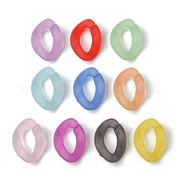Transparent gefrostete Acryl-Verbindungsringe, Quick-Link-Anschlüsse, Twist Oval, Mischfarbe, 22.5x16.5x5 mm, Innendurchmesser: 12.5x6.5 mm, ca. 625 Stk. / 500 g