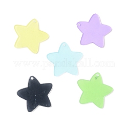 Gros pendentifs vierges en acrylique transparent, étoiles du nord, couleur mixte, 49.5x52x2.8mm, Trou: 3mm