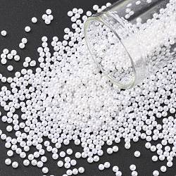 Senza Buco abs perline di plastica imitazione perla tonda, tinto, bianco, 2mm, circa 10000pcs/scatola