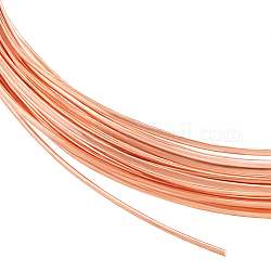 Benecreat alambre de cobre semicircular de calibre 23 y 20 pies, Alambre de cuentas de cobre puro de 0.6 mm de ancho para manualidades y suministros
