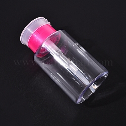 Leere Plastikpresspumpenflasche, sauberer flüssiger Wasserspeicherbehälter des Nagellackentferners, neon rosa , 5.6x11 cm, Kapazität: ca. 180 ml