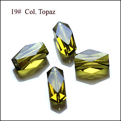 Имитация австрийских кристаллов, класс AAA, граненые, колонка, оливковый, 8x5.5 мм, отверстие : 0.7~0.9 мм