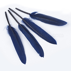 Accesorios de traje de pluma de ganso, teñido, azul medianoche, 100~175x13~25mm
