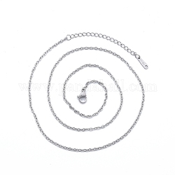 304 collar de cadenas de cable de acero inoxidable para hombres y mujeres, color acero inoxidable, amplia: 2 mm, 19.69 pulgada (50 cm)