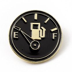 Schwarzer flacher runder Emaille-Pin, Anstecknadel aus vergoldeter Legierung für Rucksackkleidung, anderes Muster, 30x1.6 mm