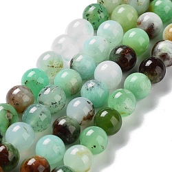 Hebras naturales de perlas de crisoprasa, redondo, grado ab, 10mm, agujero: 1 mm, aproximamente 39 pcs / cadena, 15.35 pulgada (39 cm)
