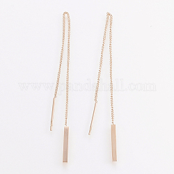 304 Stainless Steel Stud Earrings, Hypoallergenic Earrings, Bar, Rose Gold, 118mm, Pin: 0.8mm