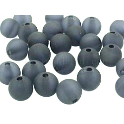 Trasparente acrilico sfere mix, tondo, smerigliato, nero, 12mm, Foro: 2 mm, circa 500pcs/500g