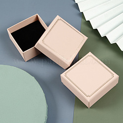 Scatole regalo quadrate per riporre orecchini di carta, blush alla lavanda, 7.5x7.5x3.5cm