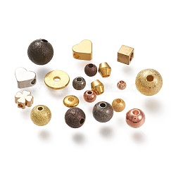 Perles séparateurs en laiton, couleur mixte, 2.5~7.5x2.7~8x1~8mm, Trou: 1.2~2.8mm