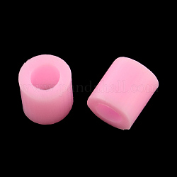 Pe Bügelperlen, DIY melty Perlen, Tube, Perle rosa, 5x5 mm, Bohrung: 3 mm