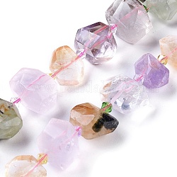 Chapelets de perles de quartz naturel, facette, pépites, 11~14x15~21x6~14mm, Trou: 0.7mm, Environ 25 pcs/chapelet, 15.3 pouce (39 cm)