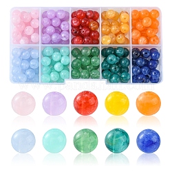 200 stücke 10 farben nachahmung edelstein acryl perlen, Runde, Mischfarbe, 8 mm, Bohrung: 2 mm, 20 Stk. je Farbe