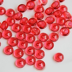 Perline di plastica, Senza Buco / undrilled, rotondo e piatto, per la decorazione del serbatoio di pesci d'acquario, rosso, 7mm