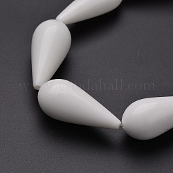 Porcelain Bead Strands, Teardrop, 48x22mm, Hole: 2mm, about 8pcs/strand, 15.4inch