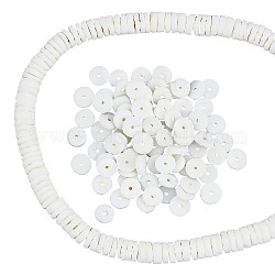 Nperline circa 275 pezzo di perline heishi conchiglia bianca, Perline Heishi con disco per monete da 6 mm, perline distanziatrici rotonde e piatte, perline con ciondoli sciolti, per gioielli, collane, braccialetti fai da te