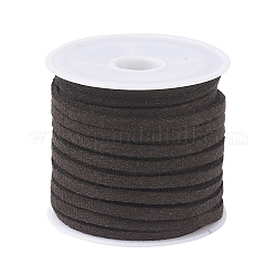 Cordón plano de ante sintético marrón coco, encaje de imitación de gamuza, 3x1.5mm, alrededor de 5.46 yarda (5 m) / rollo