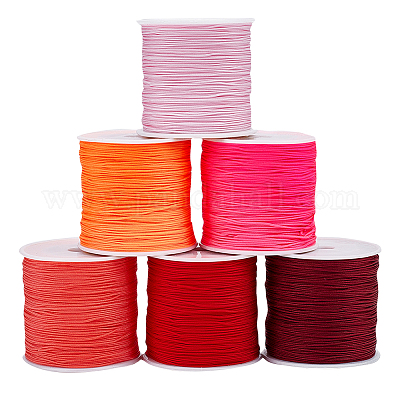 PandaHall Elite 6 Rolls 6 Colors Braided Nylon Thread, Chinese Knotting  Cord Beading Cord for Beading Jewelry Making, Mixed Color, 0.8mm, about 100