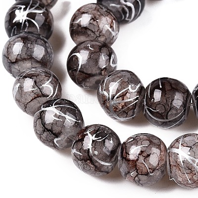 Perles de verre craquelé drawbench brins&nbsp;GLAA-N006-8mm-01-1