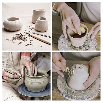 Wholesale 40pcs/Set Ceramic Pottery Clay Model Home Craft Art