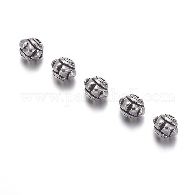 6,5 x 3 mm 25 pz Perline in argento tibetano
